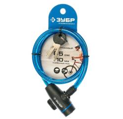 Замок тросовый Зубр 3 ключа d=10мм длина 65см 37261-65