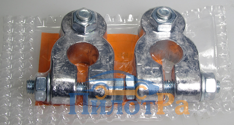 Клеммы аккумуляторные Свинец 2шт Евро 1 болт Усиленная 242