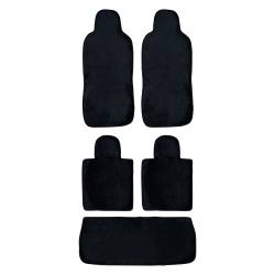 Накидка на сиденье универсальная Комплект экомех овчина Черные Перед + Задние