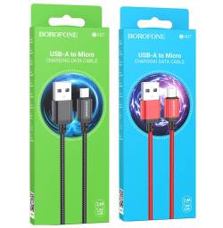 Кабель micro USB Borofone BX87 1 метр в коробке 2,4А