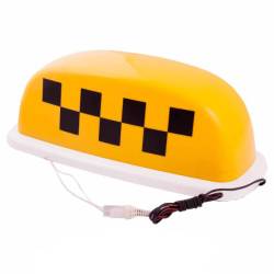 Такси фонарь с подсветкой на магните Желтый