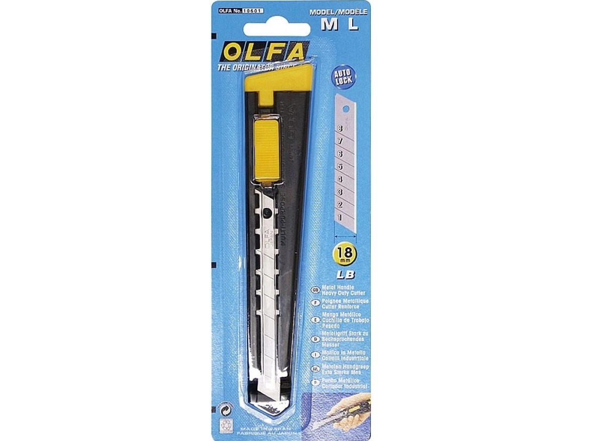 Нож профессиональный Olfa Металлический Автофиксатор 18мм Japan OL-ML