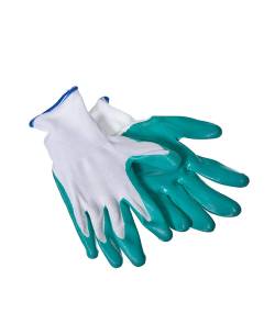 Перчатки нейлон + нитрил Зеленые Премиум /12/