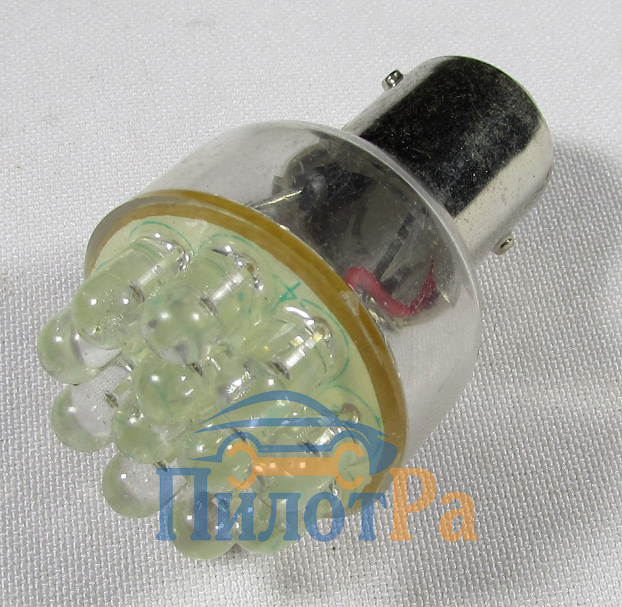 Лампа 12В BAY-15D 21/5Вт 2-контактная 12 диодов зеленая