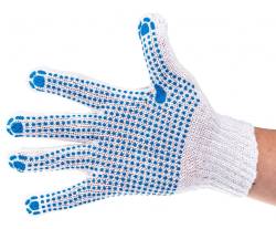 Перчатки х/б ПВХ с точкой Dexx 7 класс плотные 11400