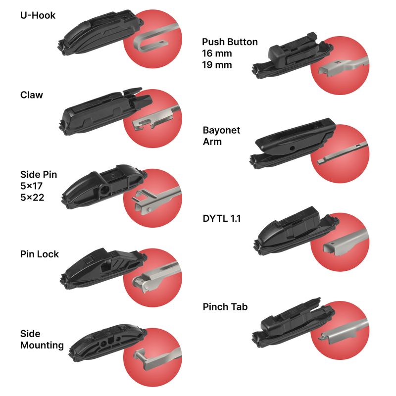Щетка дворника DF гибридная 525мм 21" с переходниками на все авто