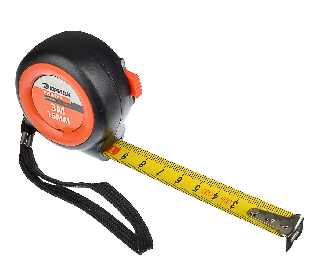 Рулетка 3м Ермак АвтоСтоп 16мм 658-090