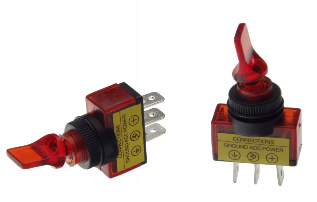 Переключатель тумблер 2 положения 3 контакта Цветной с подсветкой