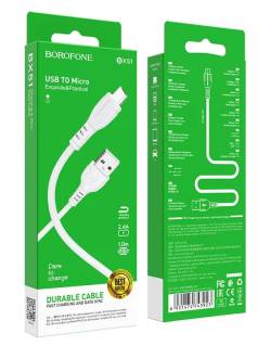 Кабель micro USB Borofone BX51 1 метр в коробке 2,4А