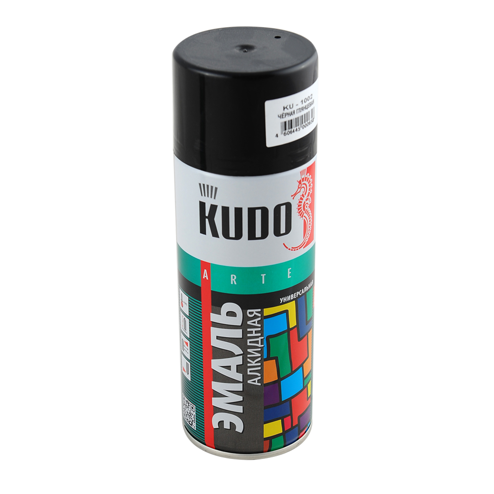 Краска Kudo 1002 черная глянцевая RAL 9005 520мл