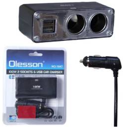 Прикуриватель 2 гнезда Ol 1647 + 2USB с проводом