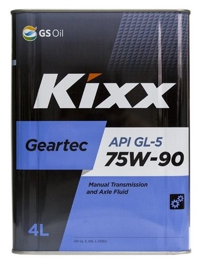 Масло трансмиссионное для МКПП Kixx Geartec GL-5 75w90 4 литра