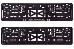 Рамка под номер Honda Хонда рельеф серебро + защелка