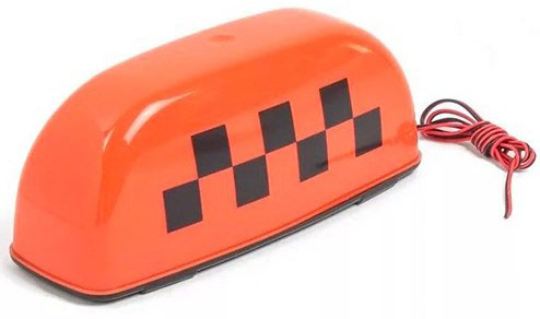 Такси фонарь с подсветкой на магните Оранжевый