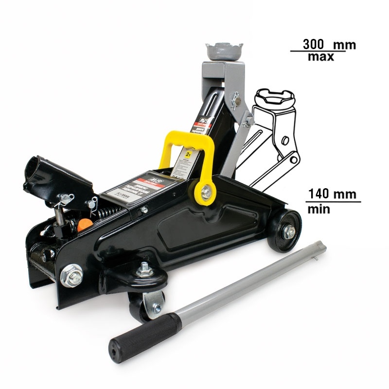 Домкрат подкатной 2т AVS в Кейсе 140-300мм
