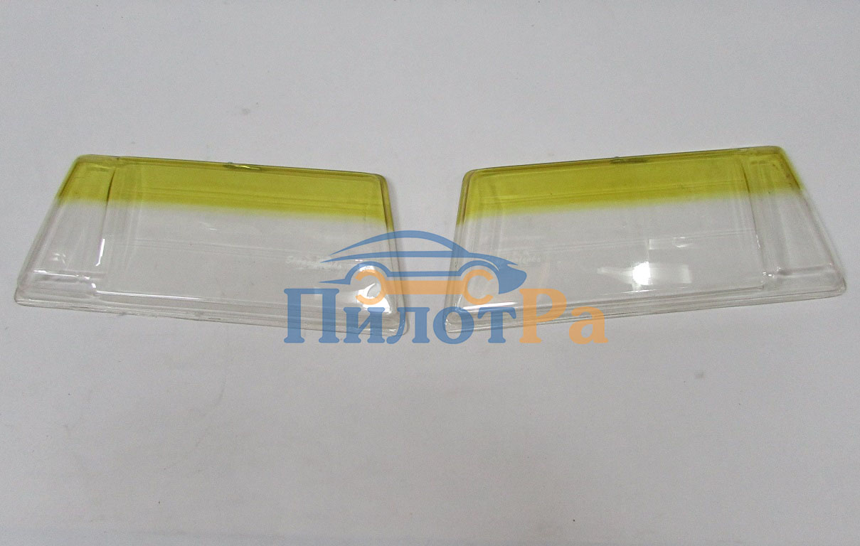Защита на фары ВАЗ-2109 (шелкография полоса) желтая/белая