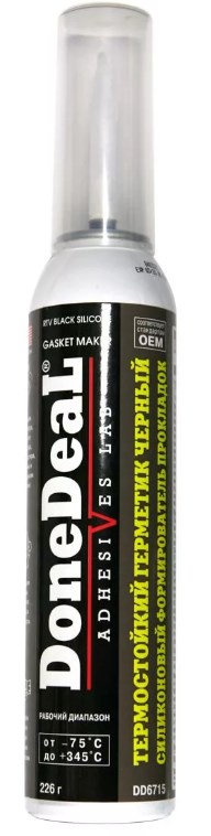 Герметик прокладка Done Deal DD6715 Термостойкий силиконовый черный 226г