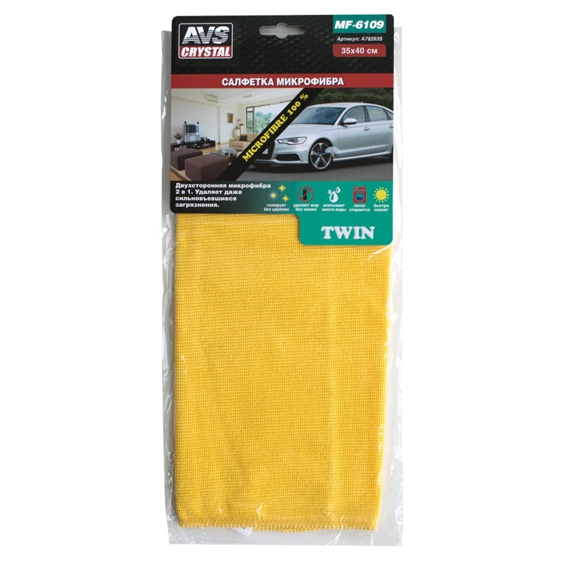 Салфетка микрофибра AVS с сеткой 35*40см MF-6109