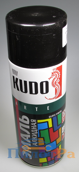 Краска Kudo 1002 черная глянцевая RAL 9005 520мл