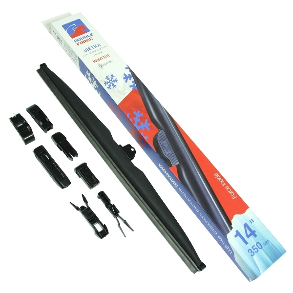 Щетка дворника DF зимняя 350мм 14" с переходниками на все авто