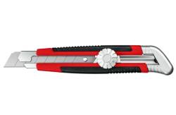 Нож Mirax 18мм обрезиненный корпус + круглый фиксатор 09128