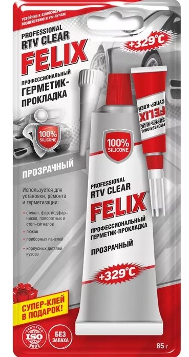 Герметик прокладка черный Felix 85 грамма + клей