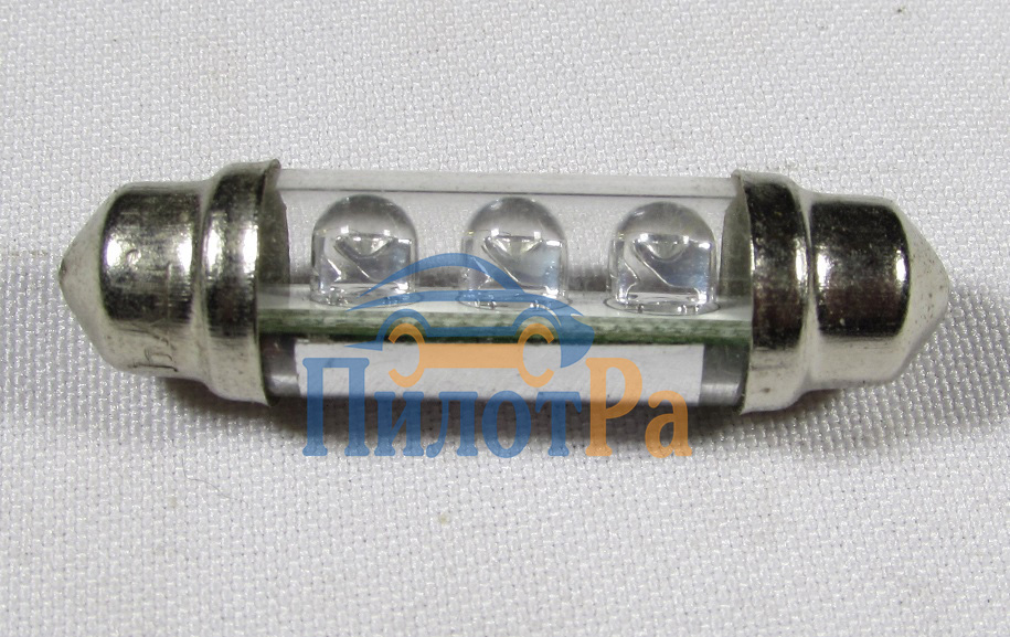 Лампа 12В (2-х цокольная 11-39) 5Вт -3 диода красный