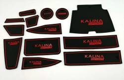 Коврики в ниши антискользящие набор Калина Kalina Черный + Красный