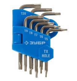 Набор звездочек Зубр Torx короткие 8 предметов Т5-Т20 27477-H8