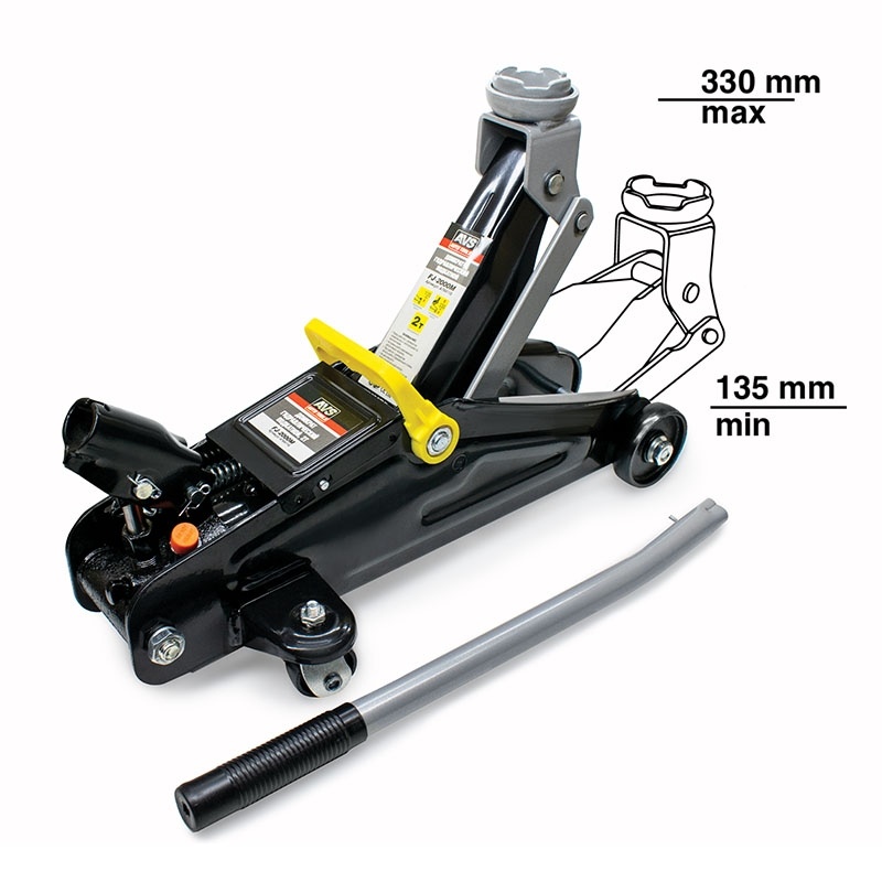 Домкрат подкатной 2т AVS в Кейсе 135-330мм
