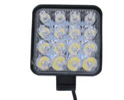 Фара противотуманная светодиодная LED ПТФ 16SMD 12/24В 84*84мм Квадрат мини Стробоскоп