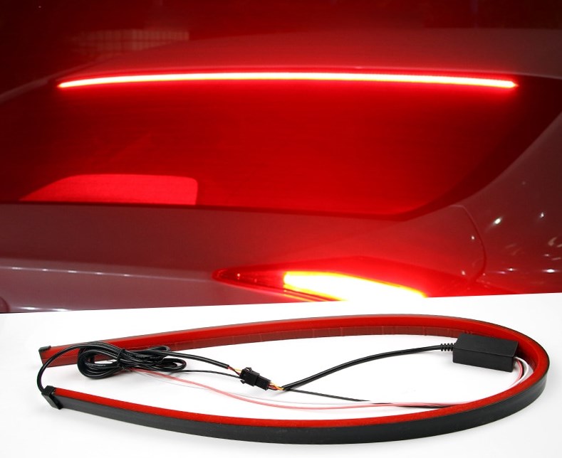 Спойлер багажника универсальный Лип спойлер LED до 140см Карбон + Стоп сигнал + Поворотники
