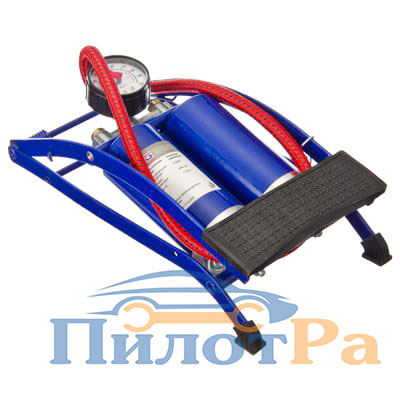 Насос ножной NG сдвоенный манометр Усиленный красный 713-091