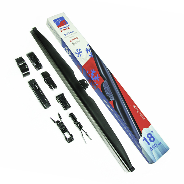 Щетка дворника DF зимняя 450мм 18" с переходниками на все авто