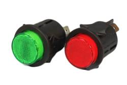 Кнопка универсальная 2 положения Круглая d=23мм с фиксацией + подсветка