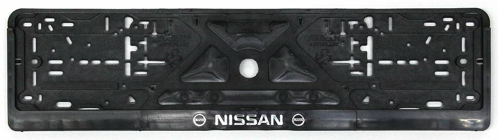 Рамка под номер Nissan рельеф серебро + защелка