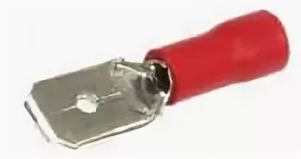 Клемма "папа" 4,8мм закрытая в изоляции Красная до 1,5мм2