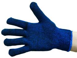 Перчатки полушерстяные утепленные с начесом акрил + х/б темно Синие