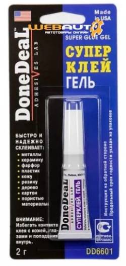 Клей момент гель Super Glue Gel 2г Done Deal DD6601