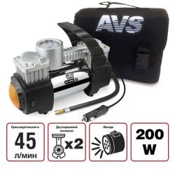 Компрессор автомобильный AVS KE450L 45л/мин + 2 поршня + фонарь