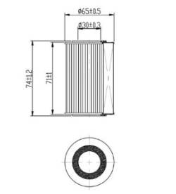 Фильтр масляный вставка картридж O-406 Totachi TO-1210 HU711/2x