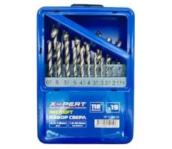 Сверла набор X-Pert 19шт 1мм-10мм металл кейс