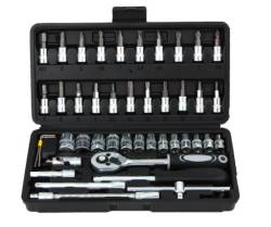 Набор инструментов 46 предметов в кейсе + вороток + трещотка 1/4