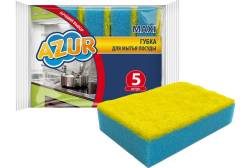 Губка для посуды АЗУР Maxi универсальная 5шт 95*65*25мм