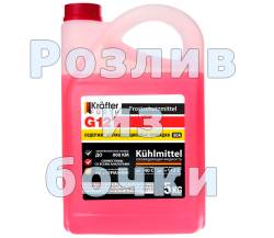 Антифриз на розлив Krafter G12 -40C красный 1 литр