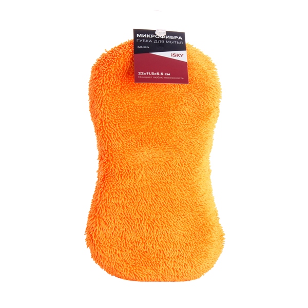 Губка для мытья машины микрофибра iSky Оранжевая iMS-22O