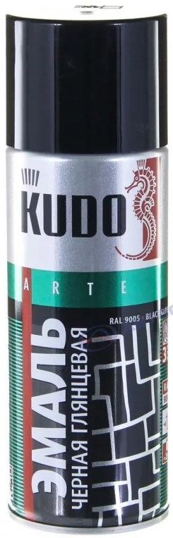 Краска Kudo 1002 черная глянцевая RAL 9005 520мл