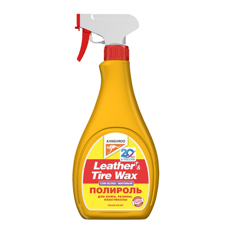 Полироль Kangaroo для кожи, резины, пластика 500 мл с салфеткой Матовый 330149