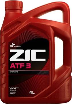 Масло трансмиссионное для АКПП ATF ZIC DX 3 синтетика 4 литра