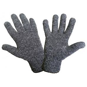 Перчатки полушерстяные утепленные "Зима" серые 5 пар